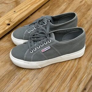 EUC Near Mint Superga 2740 Platform Sneakers Gray Size EU 40 Womens 9 Mens 7.5